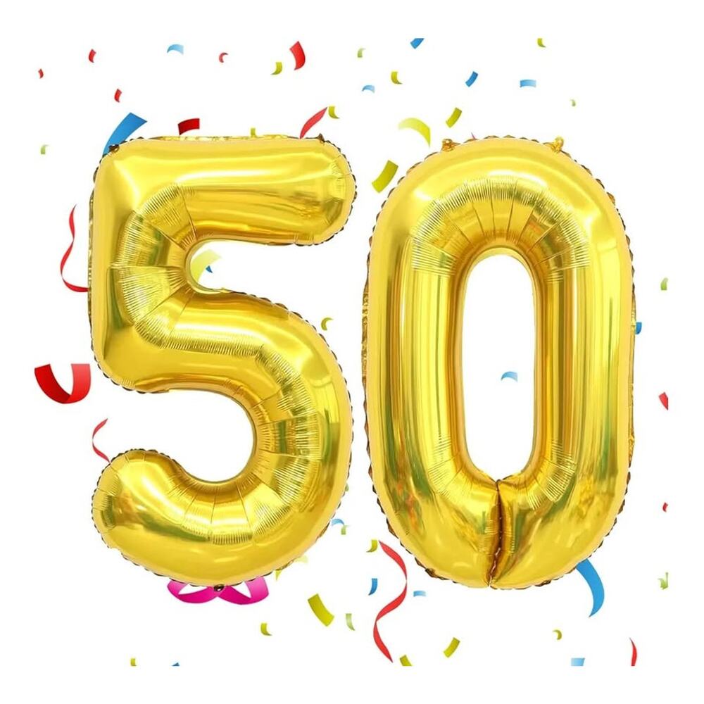 "50" Gold Balloons